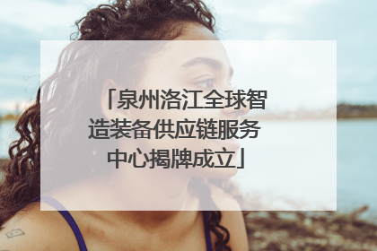 泉州洛江全球智造装备供应链服务中心揭牌成立