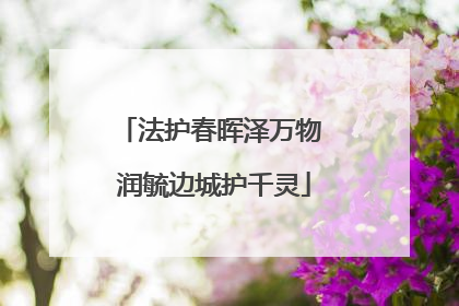 法护春晖泽万物 润毓边城护千灵
