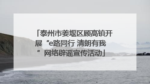泰州市姜堰区顾高镇开展“e路同行 清朗有我”网络辟谣宣传活动