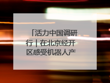 活力中国调研行｜在北京经开区感受机器人产业创新发展