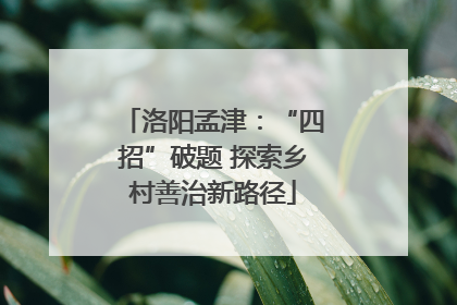 洛阳孟津：“四招”破题 探索乡村善治新路径