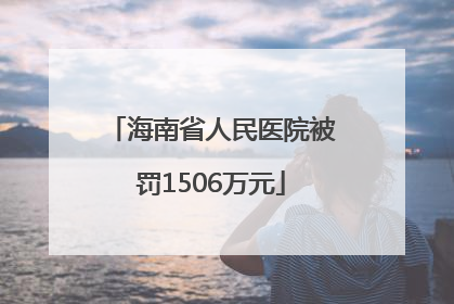海南省人民医院被罚1506万元