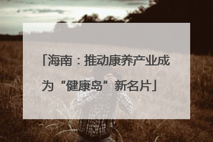 海南：推动康养产业成为“健康岛”新名片