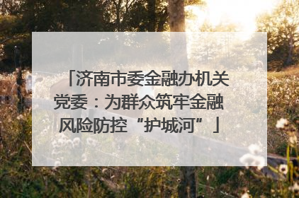 济南市委金融办机关党委：为群众筑牢金融风险防控“护城河”