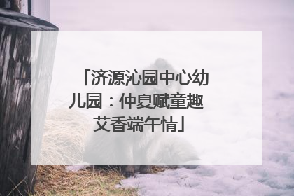 济源沁园中心幼儿园：仲夏赋童趣 艾香端午情