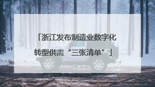 浙江发布制造业数字化转型供需“三张清单”