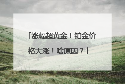 涨幅超黄金！铂金价格大涨！啥原因？