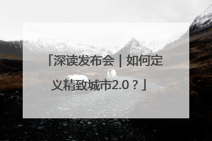 深读发布会｜如何定义精致城市2.0？