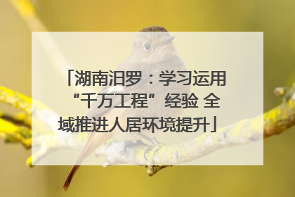 湖南汨罗：学习运用“千万工程”经验 全域推进人居环境提升
