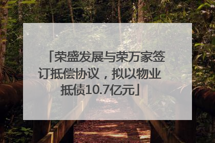 荣盛发展与荣万家签订抵偿协议，拟以物业抵债10.7亿元