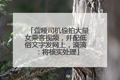 聋哑司机偷拍大量女乘客视频，并配低俗文字发网上，滴滴：将核实处理