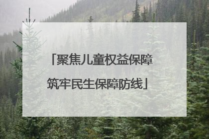 聚焦儿童权益保障 筑牢民生保障防线
