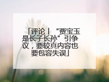 评论丨“贾宝玉是长子长孙”引争议，要较真内容也要包容失误