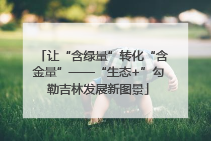 让“含绿量”转化“含金量”——“生态+”勾勒吉林发展新图景