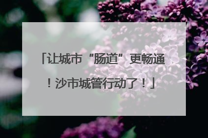 让城市“肠道”更畅通！沙市城管行动了！