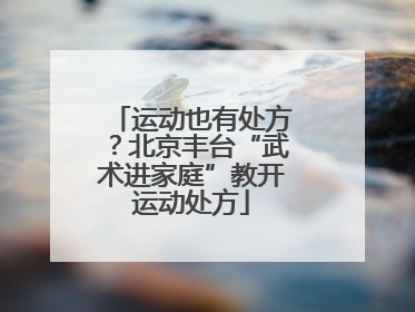 运动也有处方？北京丰台“武术进家庭”教开运动处方