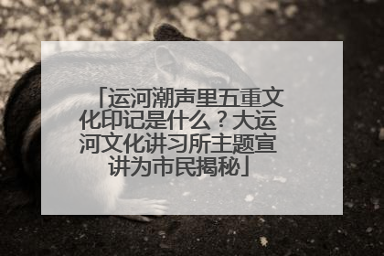 运河潮声里五重文化印记是什么？大运河文化讲习所主题宣讲为市民揭秘