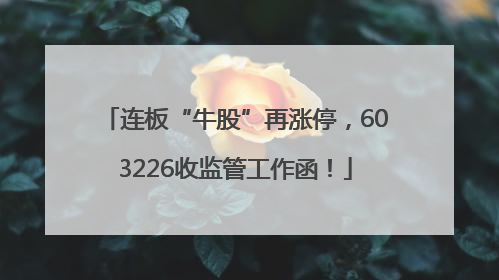 连板“牛股”再涨停，603226收监管工作函！