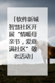 软件新城智慧社区开展“情暖母亲节，爱意满社区”敬老活动