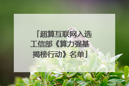 超算互联网入选工信部《算力强基揭榜行动》名单