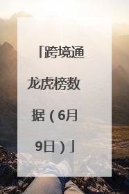 跨境通龙虎榜数据（6月9日）