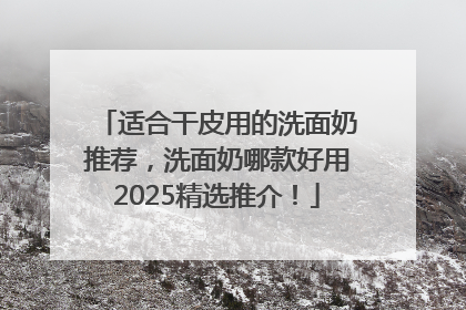 适合干皮用的洗面奶推荐，洗面奶哪款好用2025精选推介！
