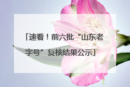 速看！前六批“山东老字号”复核结果公示