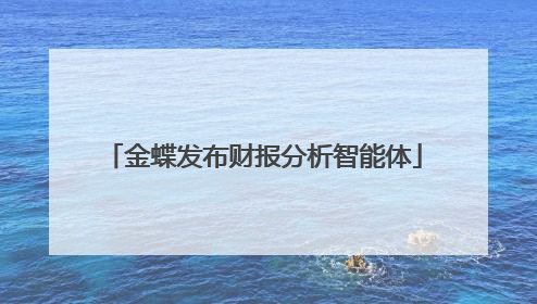 金蝶发布财报分析智能体