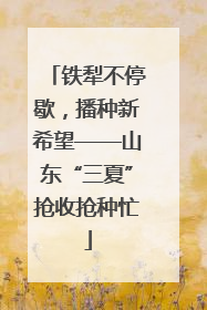 铁犁不停歇，播种新希望——山东“三夏”抢收抢种忙