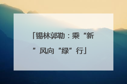 锡林郭勒：乘“新”风向“绿”行