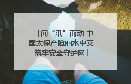闻“汛”而动 中国太保产险丽水中支筑牢安全守护网