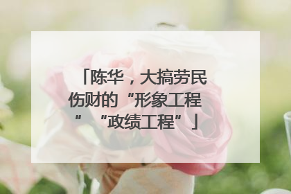 陈华，大搞劳民伤财的“形象工程”“政绩工程”