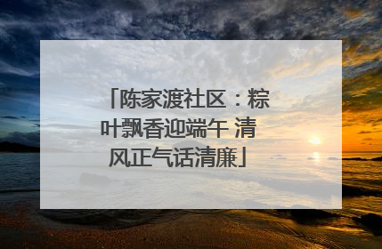 陈家渡社区：粽叶飘香迎端午 清风正气话清廉