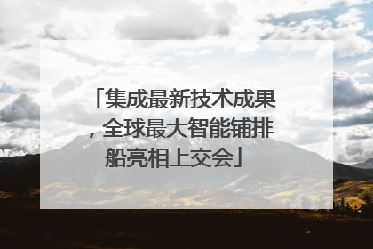 集成最新技术成果，全球最大智能铺排船亮相上交会