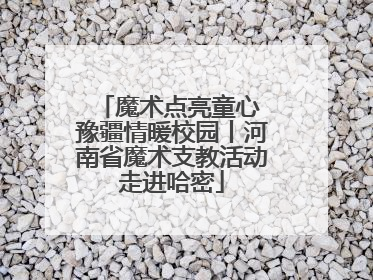 魔术点亮童心 豫疆情暖校园丨河南省魔术支教活动走进哈密