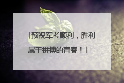 预祝军考顺利，胜利属于拼搏的青春！