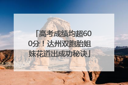 高考成绩均超600分！达州双胞胎姐妹花道出成功秘诀