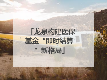 龙泉构建医保基金“即时结算”新格局