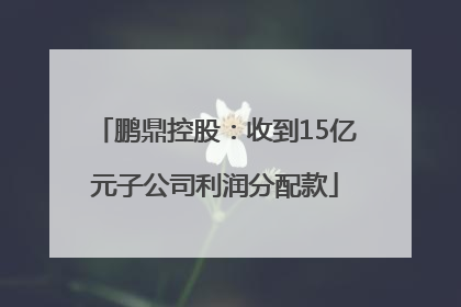 鹏鼎控股：收到15亿元子公司利润分配款