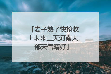 麦子熟了快抢收！未来三天河南大部天气晴好