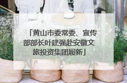黄山市委常委、宣传部部长叶建强赴安徽文旅投资集团履新