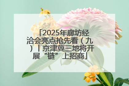 2025年廊坊经洽会亮点抢先看（九）丨京津冀三地将开展“链”上招商