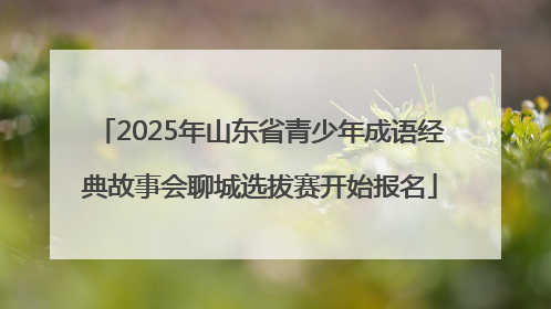 2025年山东省青少年成语经典故事会聊城选拔赛开始报名