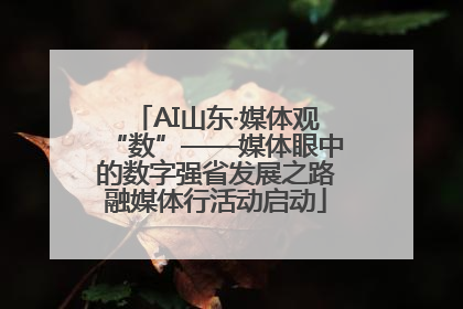 AI山东·媒体观“数”——媒体眼中的数字强省发展之路融媒体行活动启动